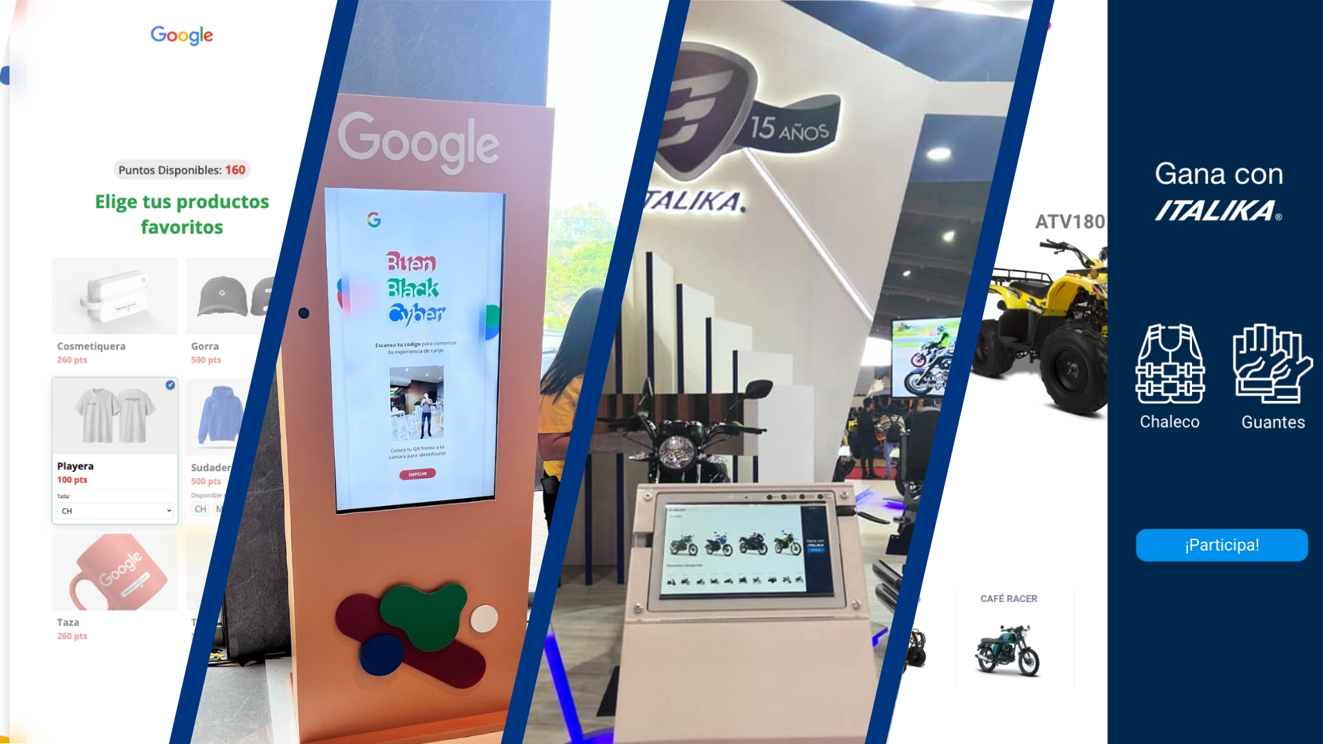 Totems interactivos de Google e Italika
