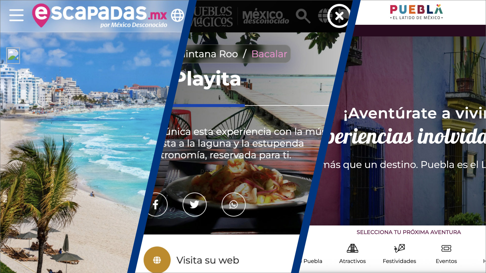 Plataforma turística con destinos de México